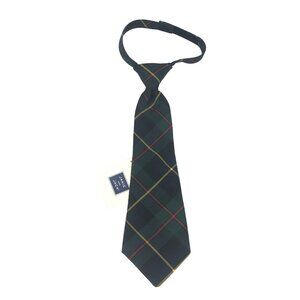 Janie and Jack Boys Necktie Hook & Loop Plaid Green 0-24M
